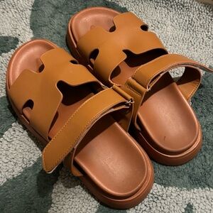 Brown Slide Sandals